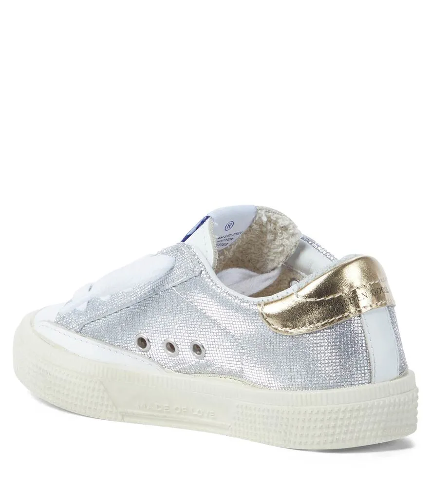 May Metallic Golden Goose Sneakers, Silver