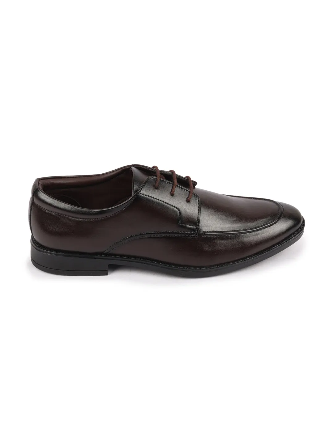 Men Brown Formal Office Comfort Lace-Up Derby Shoes