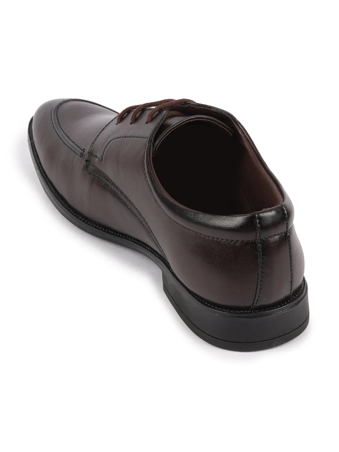 Men Brown Formal Office Comfort Lace-Up Derby Shoes