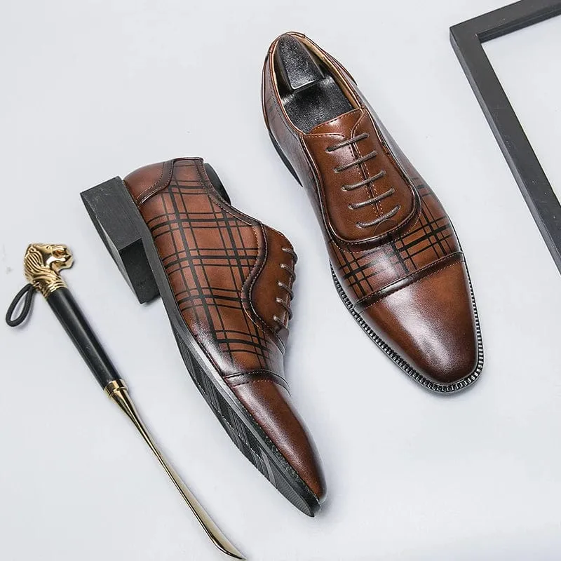 Men’s Luxury Formal Leather Derby Shoes – British Style Party & Wedding Footwear