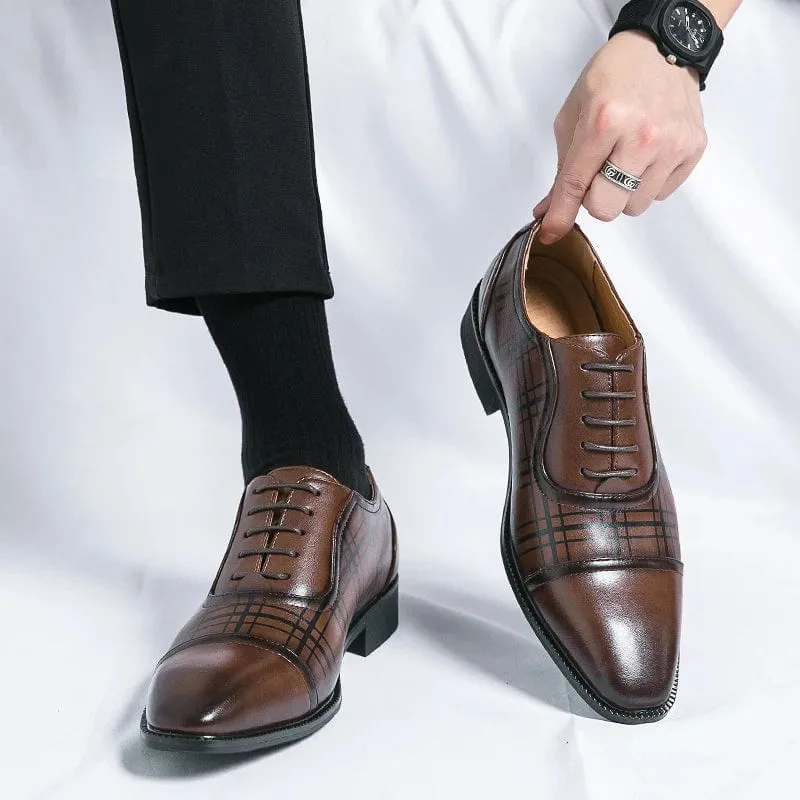 Men’s Luxury Formal Leather Derby Shoes – British Style Party & Wedding Footwear