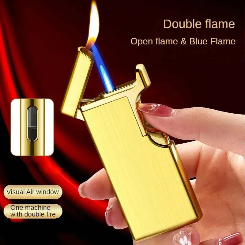 Metal Double Fire Jet Butane Lighter