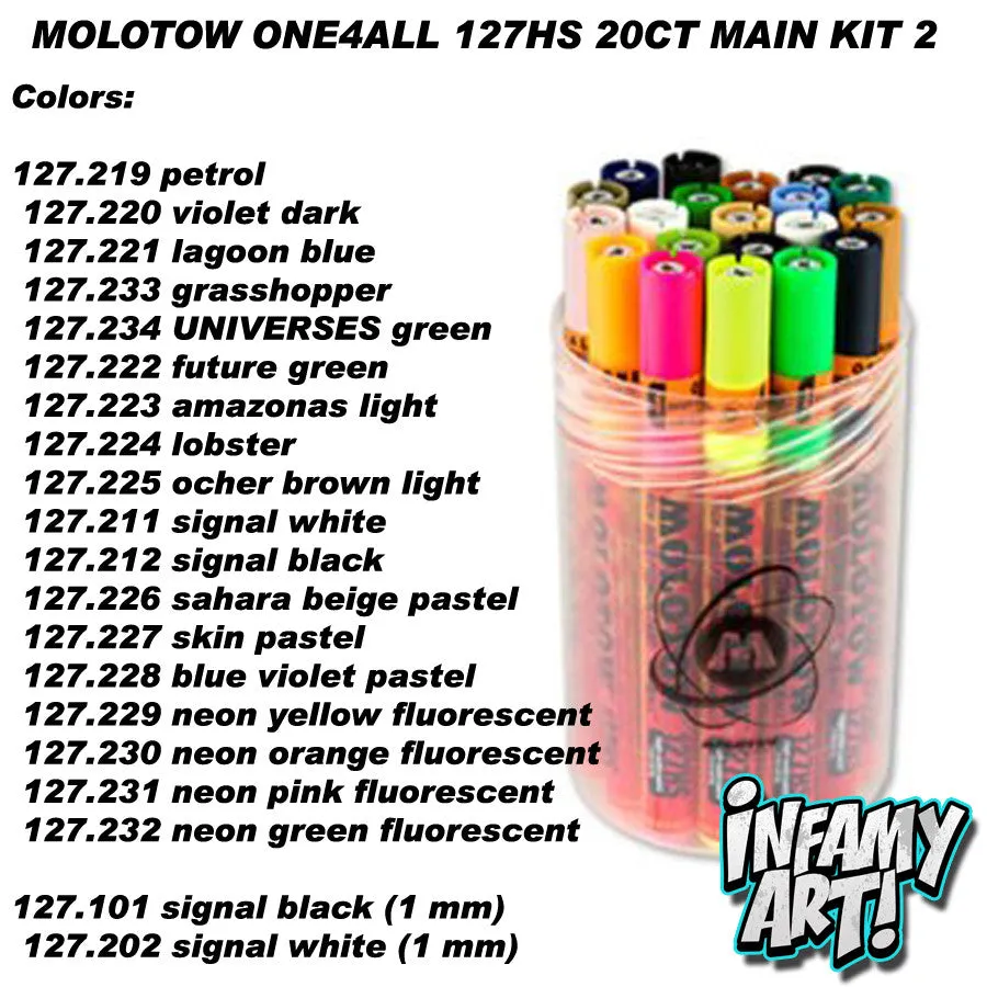 Molotow One4All 127 HS Paint Markers 20 count Main Kit 2