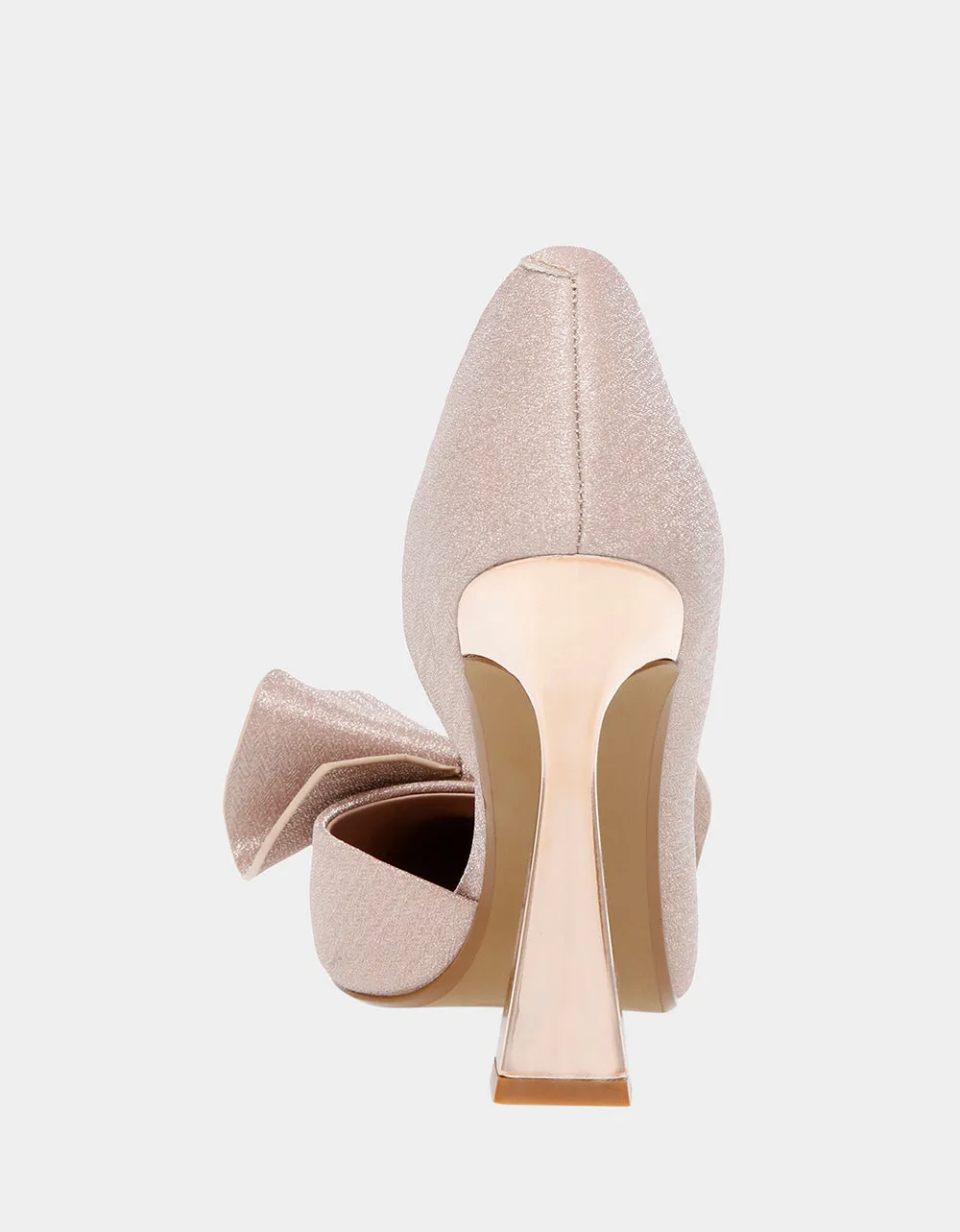 Nobble Bow Sparkle Pump in Champagne