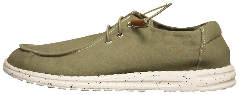 Norty Womens 5-10 Olive Canvas Boat Shoes
