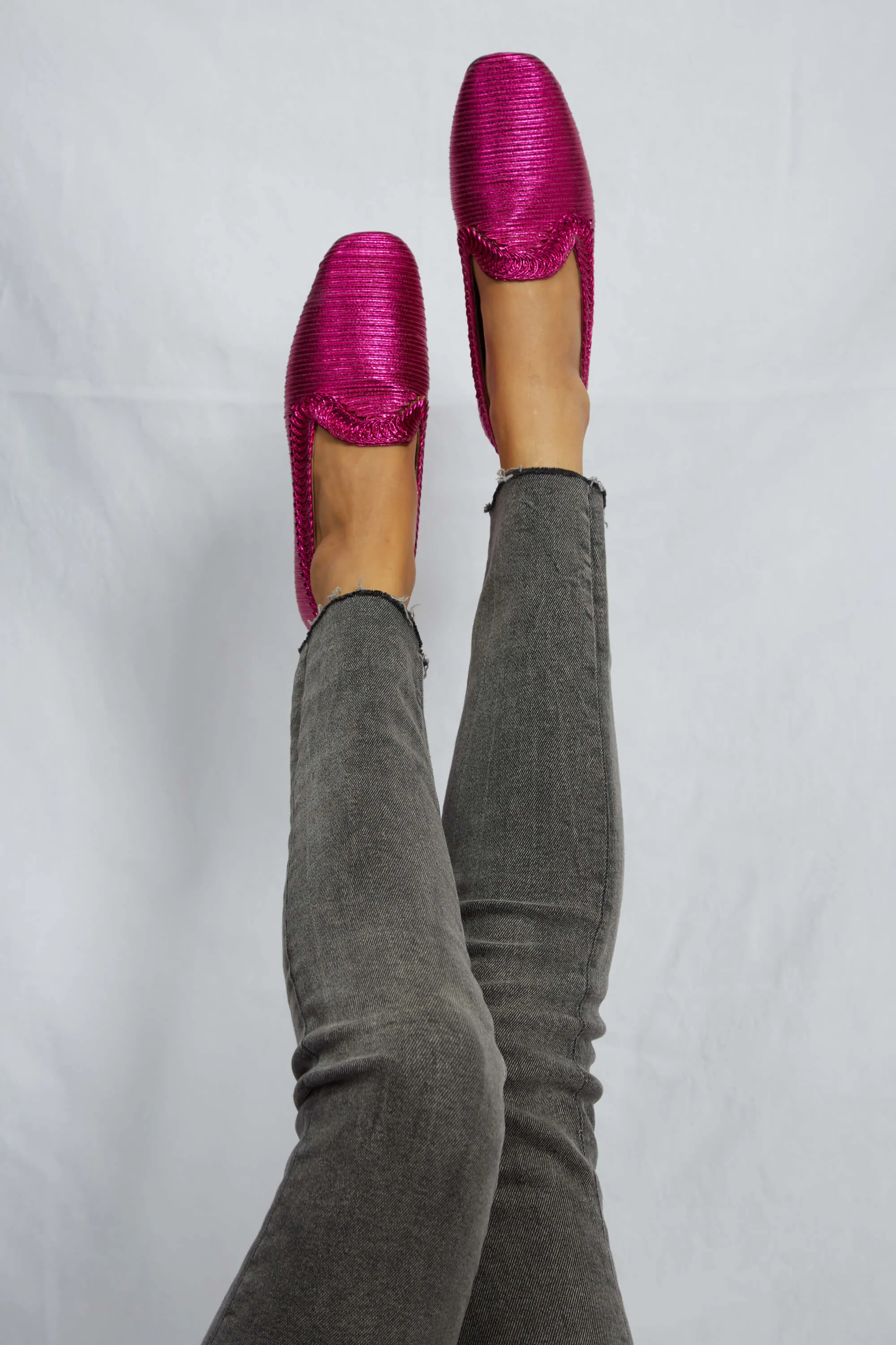 NY Metallic Vegan Loafers | Fuchsia