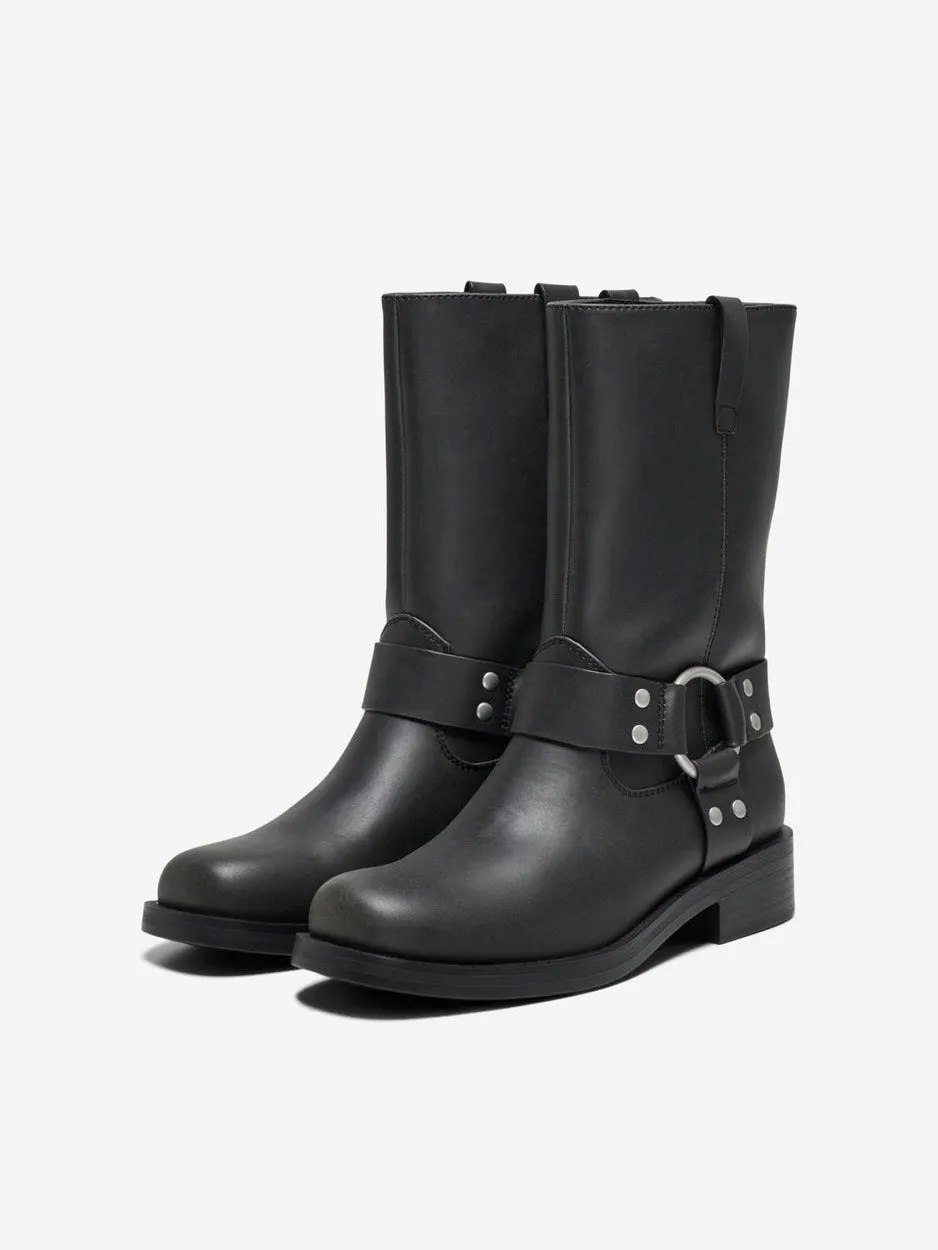 Onlbax-1 Pu Biker Boot - Zwart