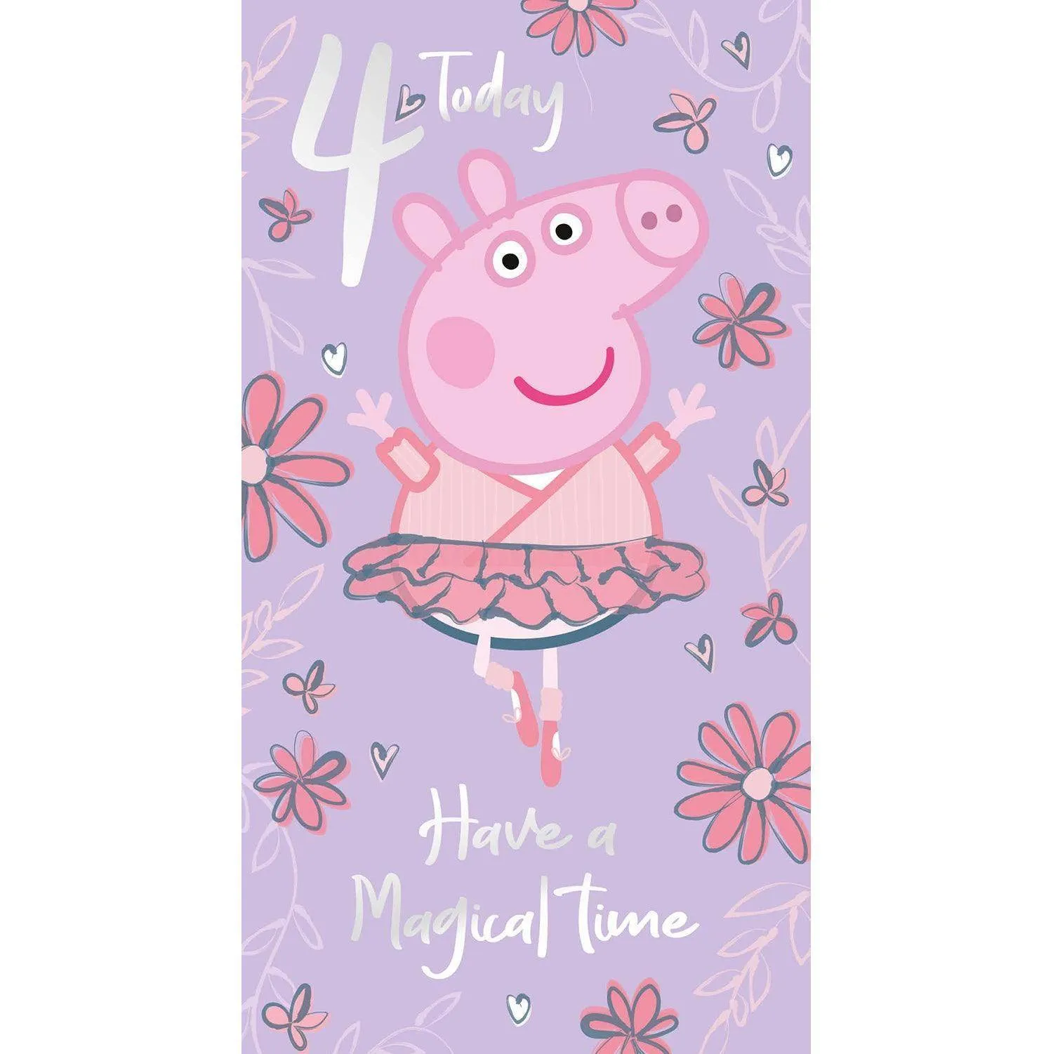 Peppa Pig Age 4 Birthday Card, Have a Magicial Time