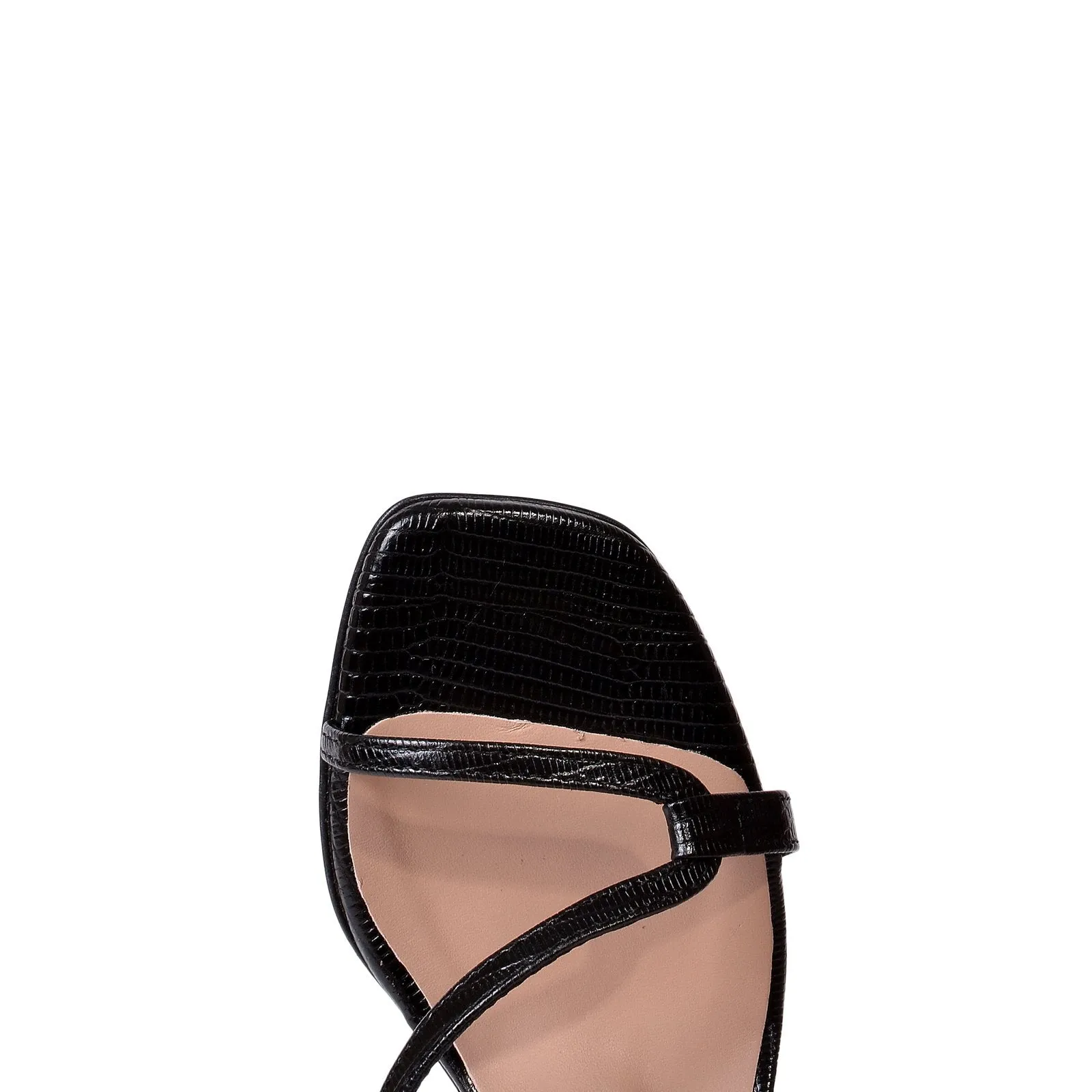 Perla Black Tejus Leather Sandals