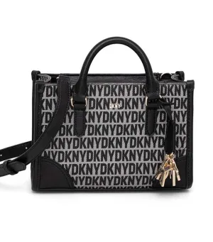 Perri Small Box Satchel Black Logo/Black