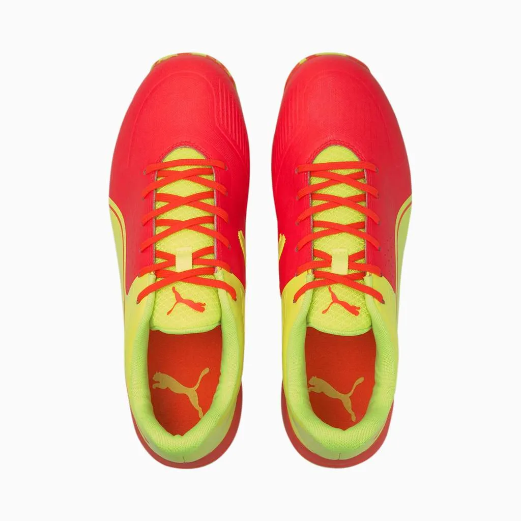 PUMA 19 FH Rubber Red Blast - Yellow Cricket Shoe