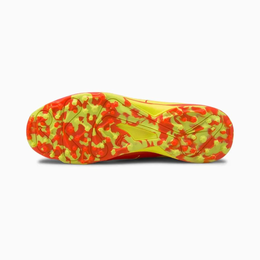 PUMA 19 FH Rubber Red Blast - Yellow Cricket Shoe