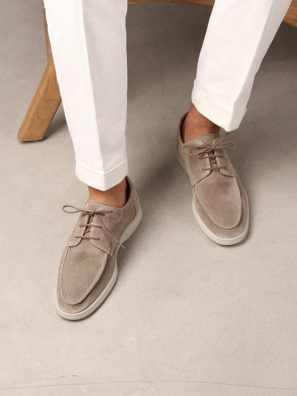 "Light Grey" - Boat Loafers