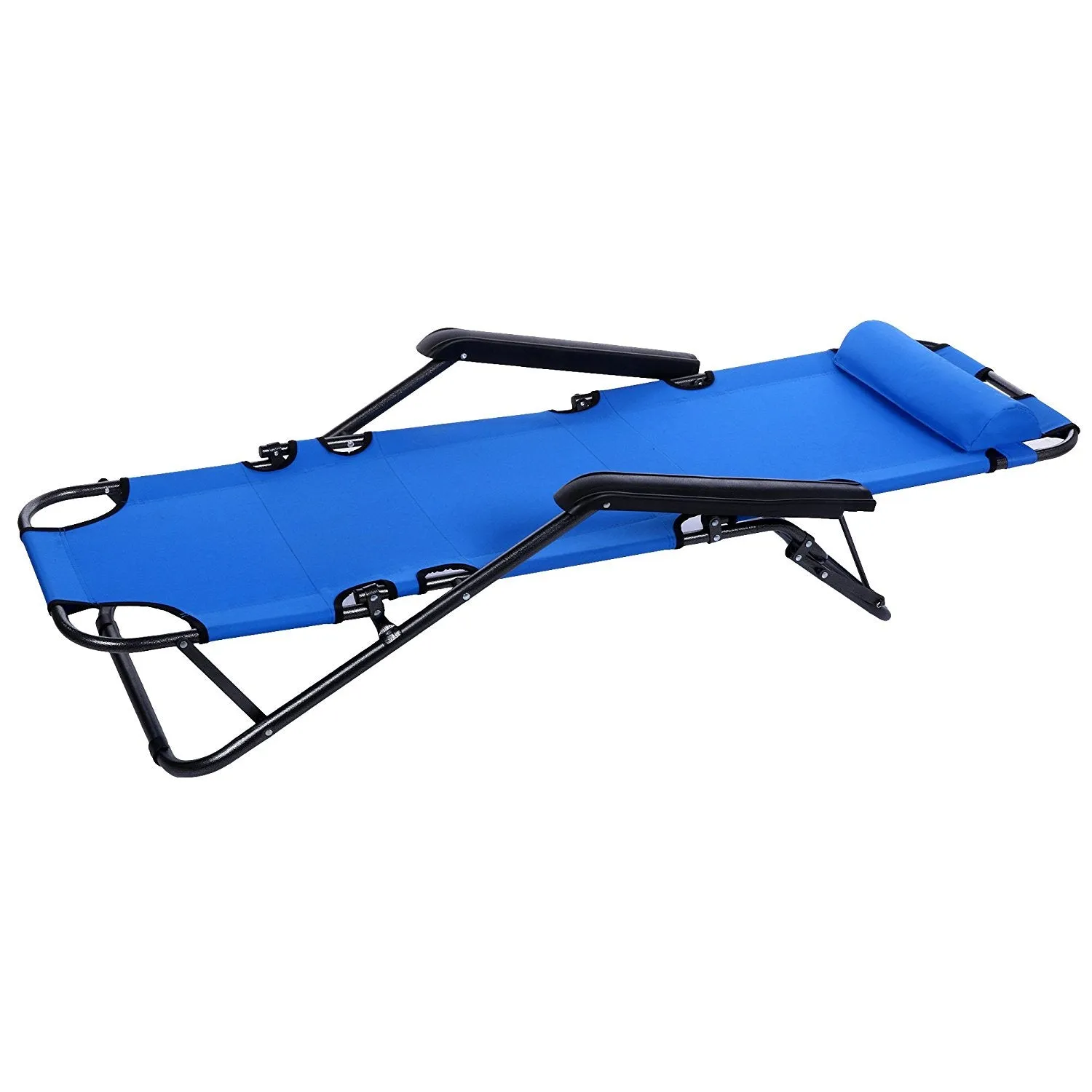 Reclining Folding Deck Chair Lounge Beach Camping Sun Portable Outdoor Fishing