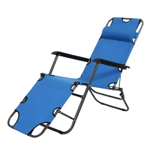 Reclining Folding Deck Chair Lounge Beach Camping Sun Portable Outdoor Fishing