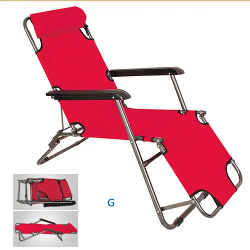 Reclining Folding Deck Chair Lounge Beach Camping Sun Portable Outdoor Fishing