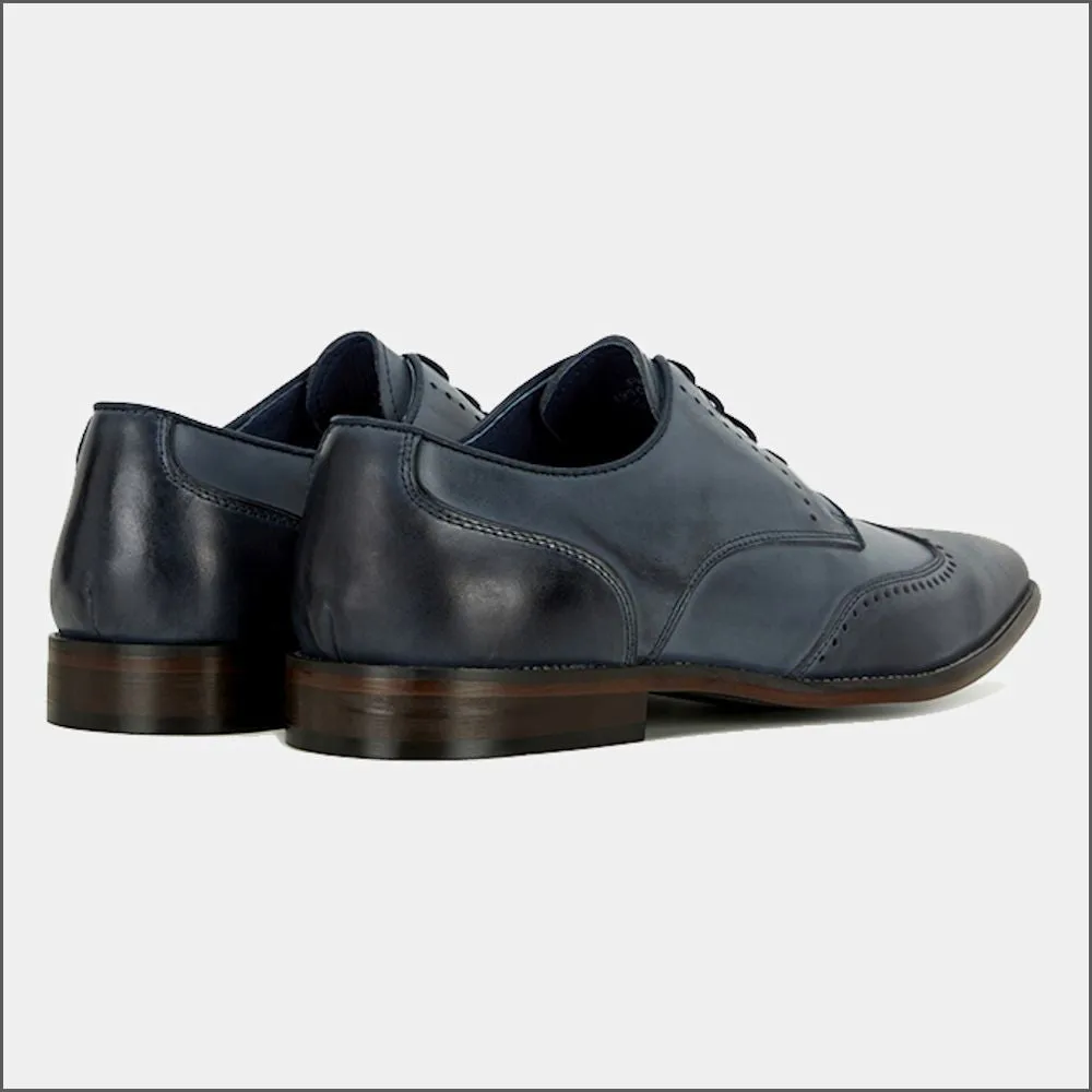 Remus Uomo Blue leather derby shoe>>