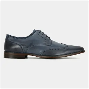 Remus Uomo Blue leather derby shoe>>