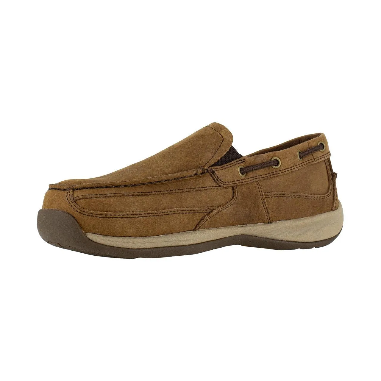 Rockport Men’s Brown Slip-On Steel Toe Boat Shoe RK6737