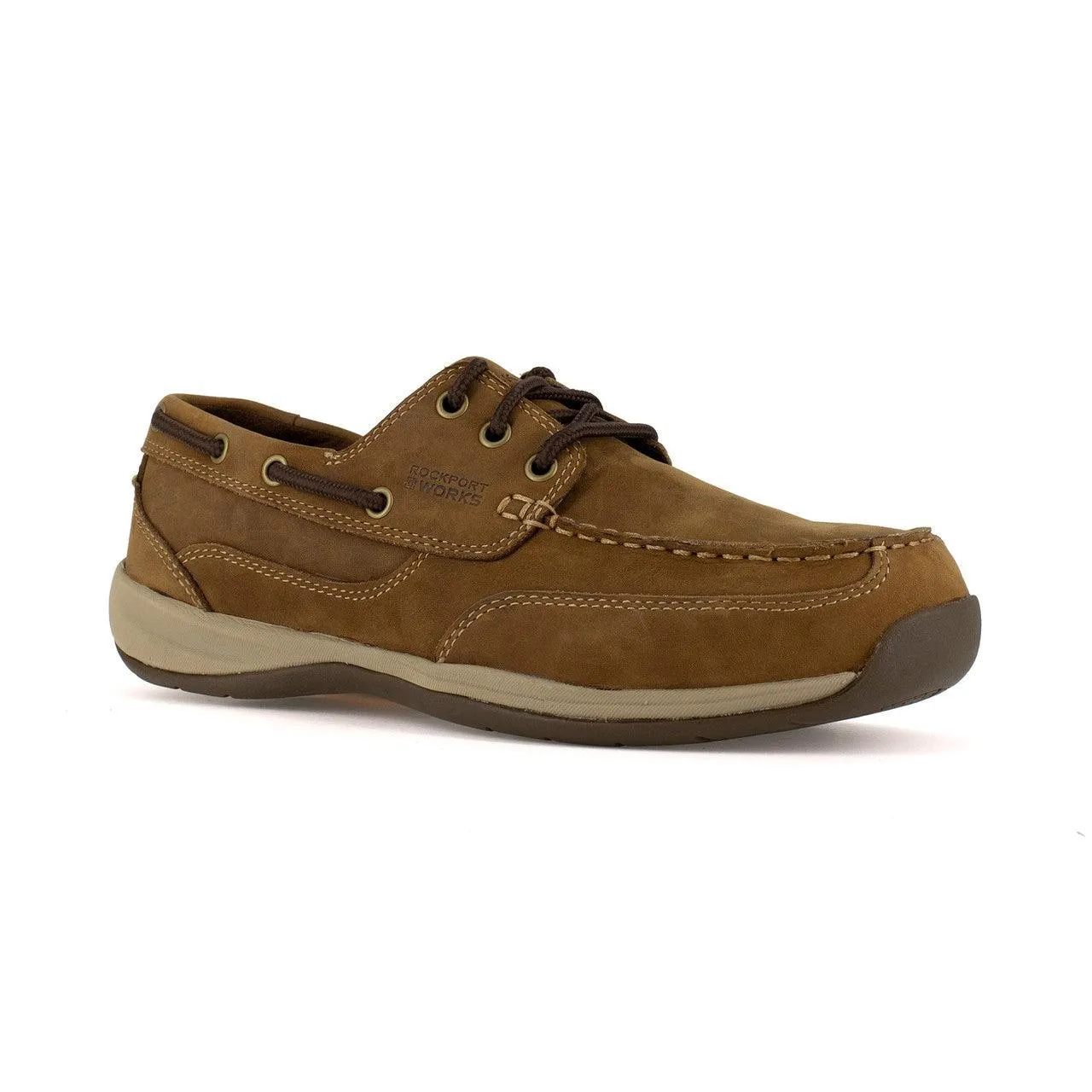 Rockport Men’s Brown Steel Toe Boat Shoe RK6736