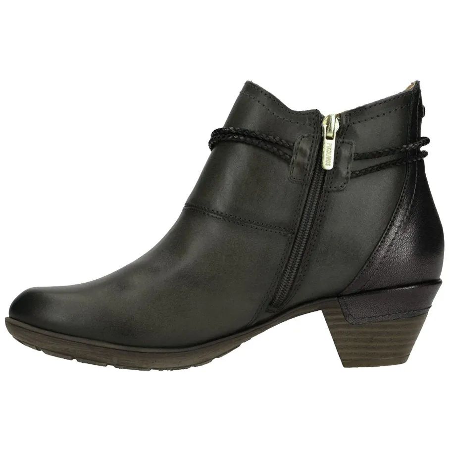 Rotterdam Calfskin Leather Women's Mid Heel Zip Up Ankle Boots