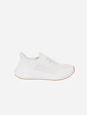 Runners Men's Hemp Leather Trainers | Pearl White