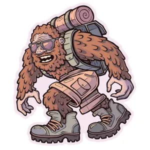 Sasquatch Camping Sticker