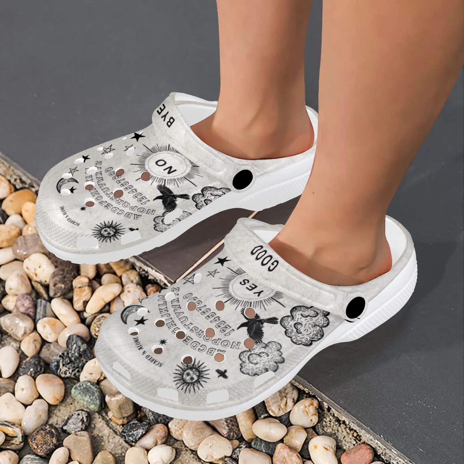 Scared & Alone Spirit Board Unisex Sport Mode Clogs "Birch & Raven"