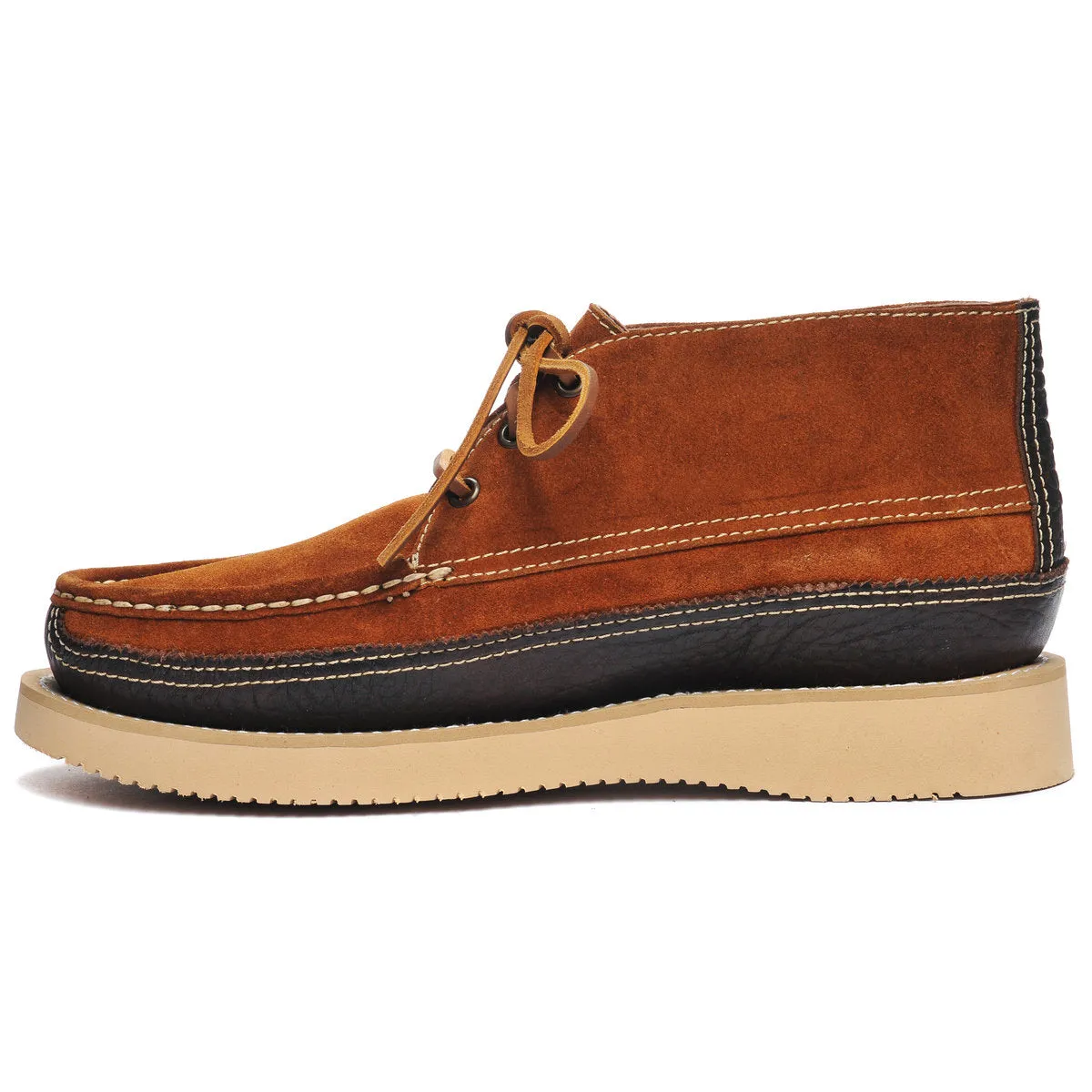 Sebago - Miwak Suede Canoe Moc Tumbled - Cognac/Dark Brown