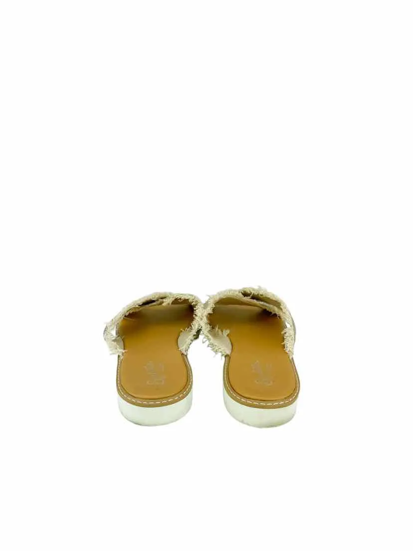 Seychelles, Women's Jasmine Metallic Slide Sandals, Silver/Natural, Size 8.5