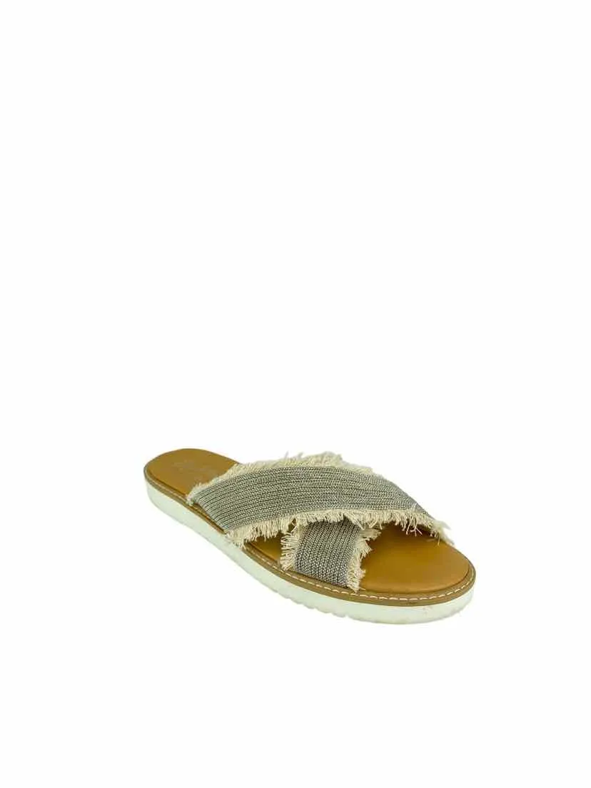 Seychelles, Women's Jasmine Metallic Slide Sandals, Silver/Natural, Size 8.5