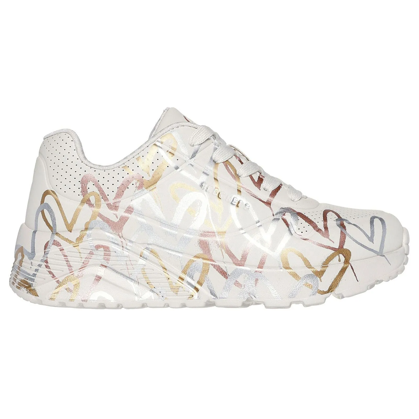 Skechers Girls Goldcrown Uno Lite White