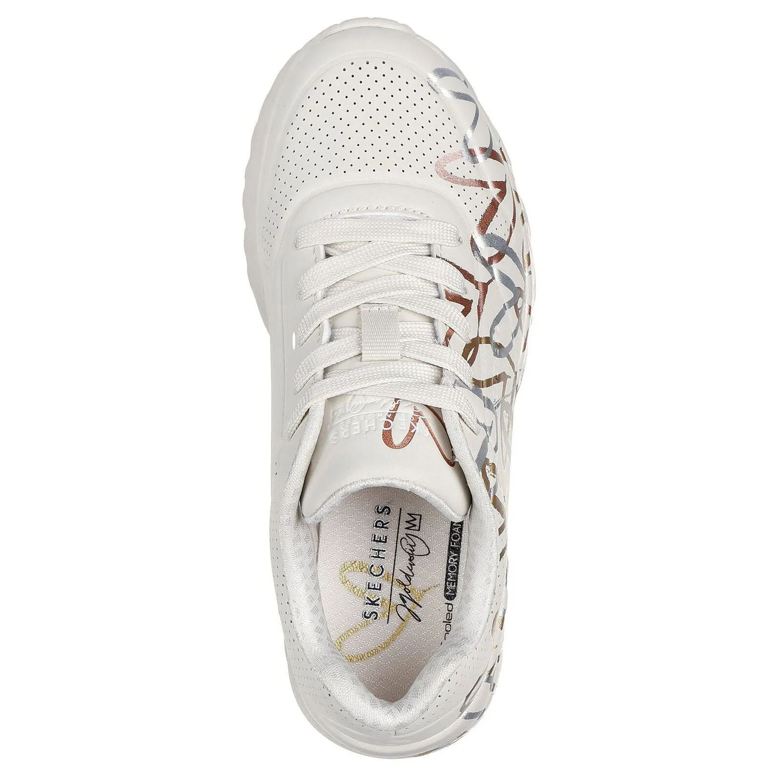 Skechers Girls Goldcrown Uno Lite White