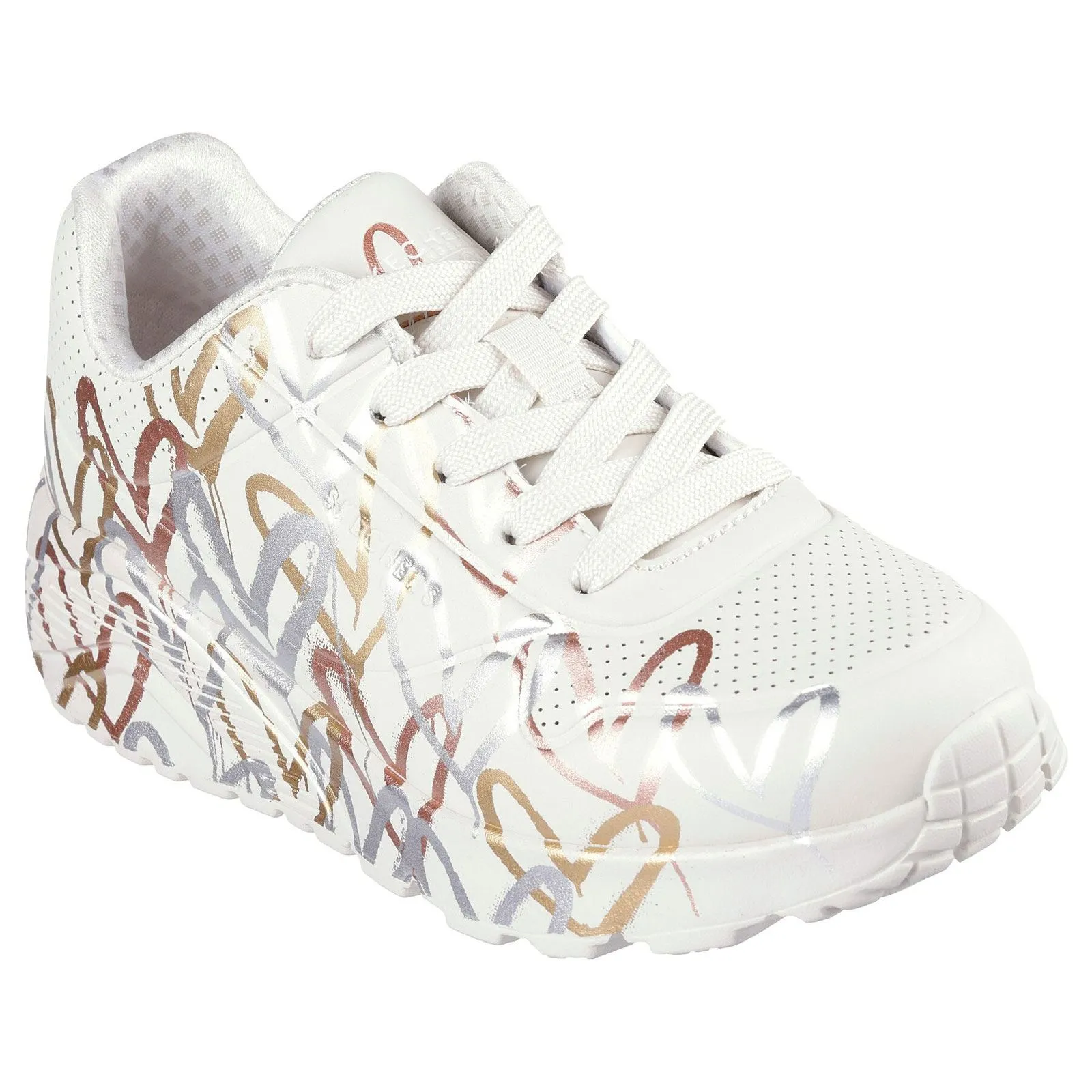 Skechers Girls Goldcrown Uno Lite White