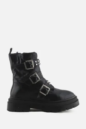 Stradivarius Zipper Biker Boots | 100% Authentic Leather