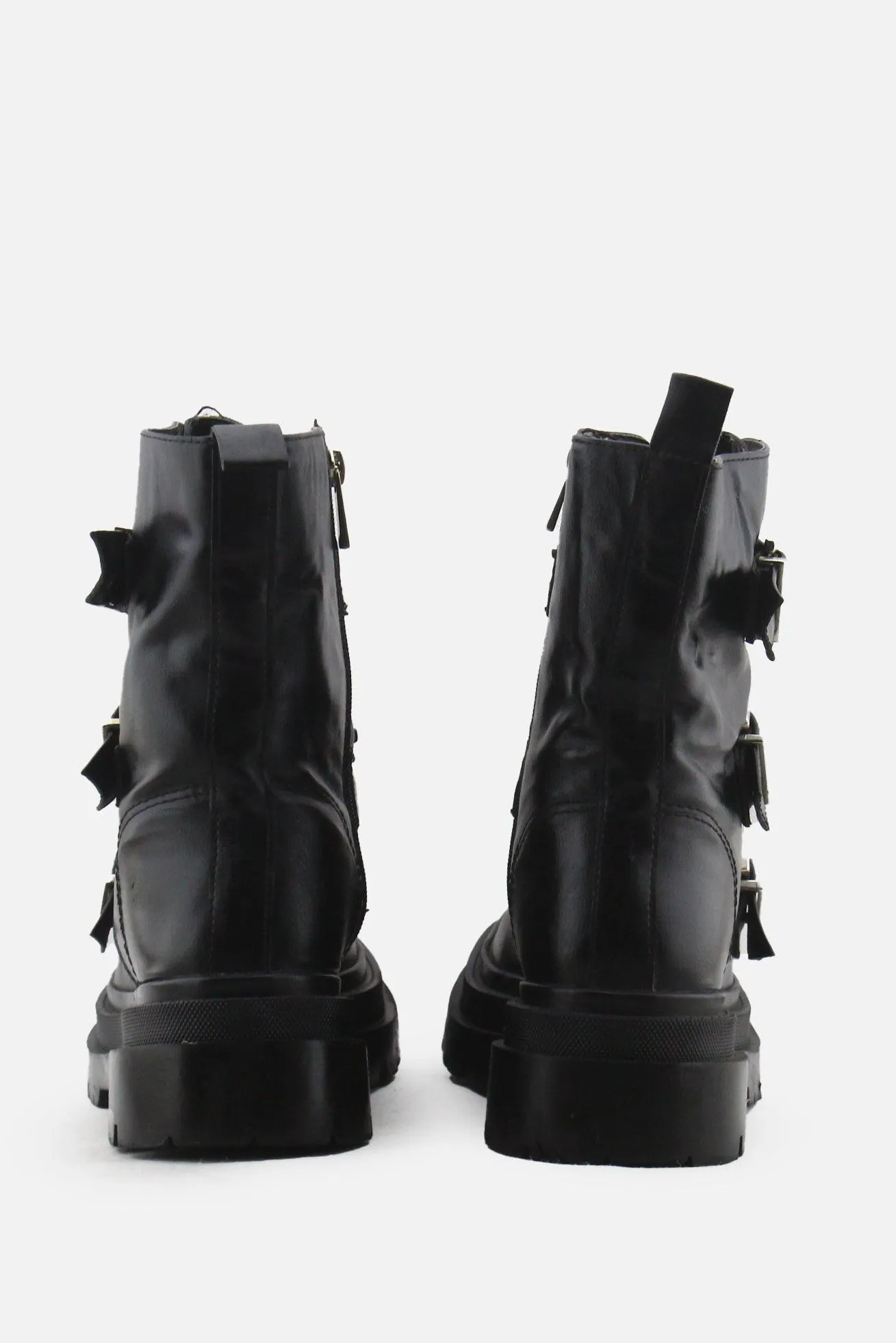 Stradivarius Zipper Biker Boots | 100% Authentic Leather