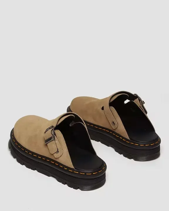 SUEDE CASUAL SLINGBACK PLATFORM MULES