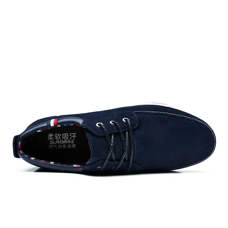 SUROM Men's Leather Casual Shoes Moccasins Men Loafers Luxury Brand Spring New Fashion Sneakers Male Boat Shoes Suede Krasovki