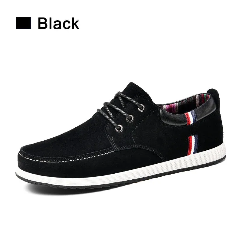 SUROM Men's Leather Casual Shoes Moccasins Men Loafers Luxury Brand Spring New Fashion Sneakers Male Boat Shoes Suede Krasovki