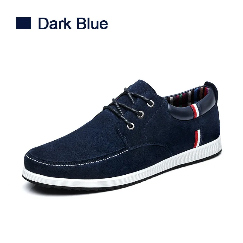 SUROM Men's Leather Casual Shoes Moccasins Men Loafers Luxury Brand Spring New Fashion Sneakers Male Boat Shoes Suede Krasovki