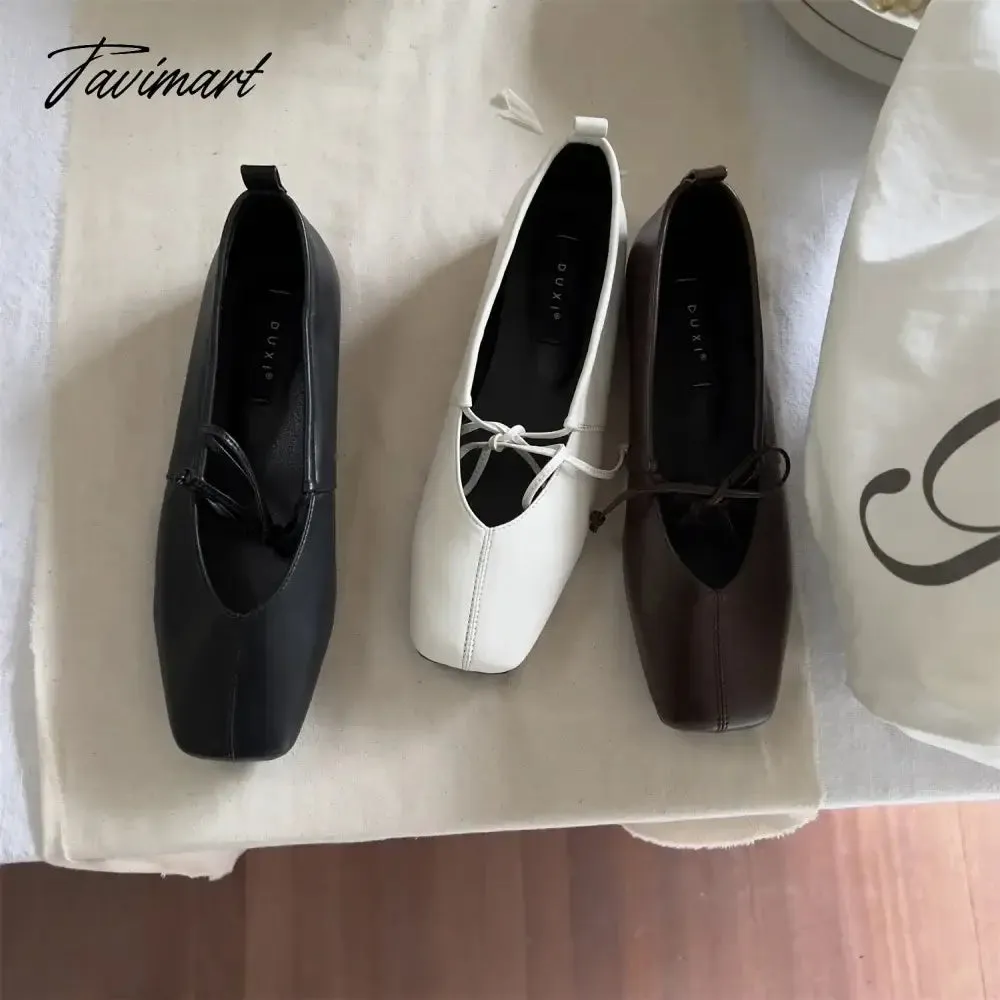 TAVIMART -  Korean Style Women Casual Flats Comfortable Soft Boat Shoes Loafers Ballerina Shallow Ballet Flat Shoes Women Slip on Side