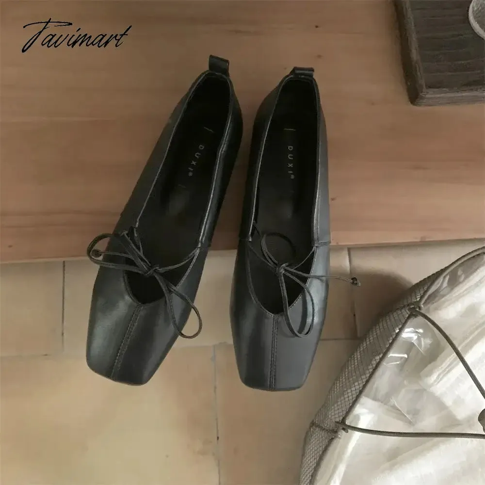 TAVIMART -  Korean Style Women Casual Flats Comfortable Soft Boat Shoes Loafers Ballerina Shallow Ballet Flat Shoes Women Slip on Side