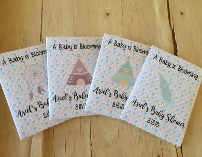 Teepee Baby Shower Seed Packets Favors