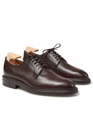 The Armoury FS5 Spenser Brown Grain Leather Plain Toe Butcher Rubber Sole Shoes *factory seconds*