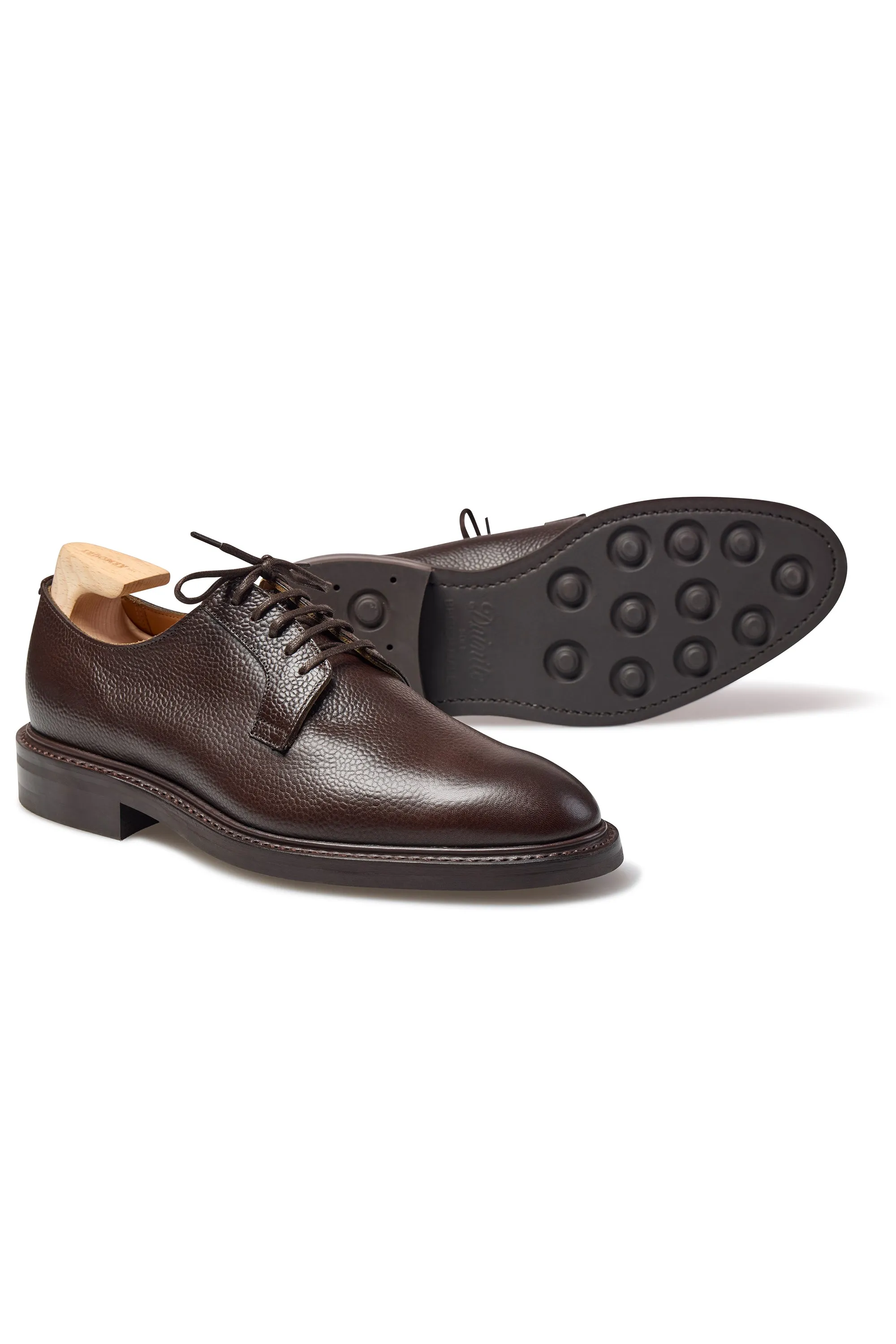 The Armoury FS5 Spenser Brown Grain Leather Plain Toe Butcher Rubber Sole Shoes *factory seconds*