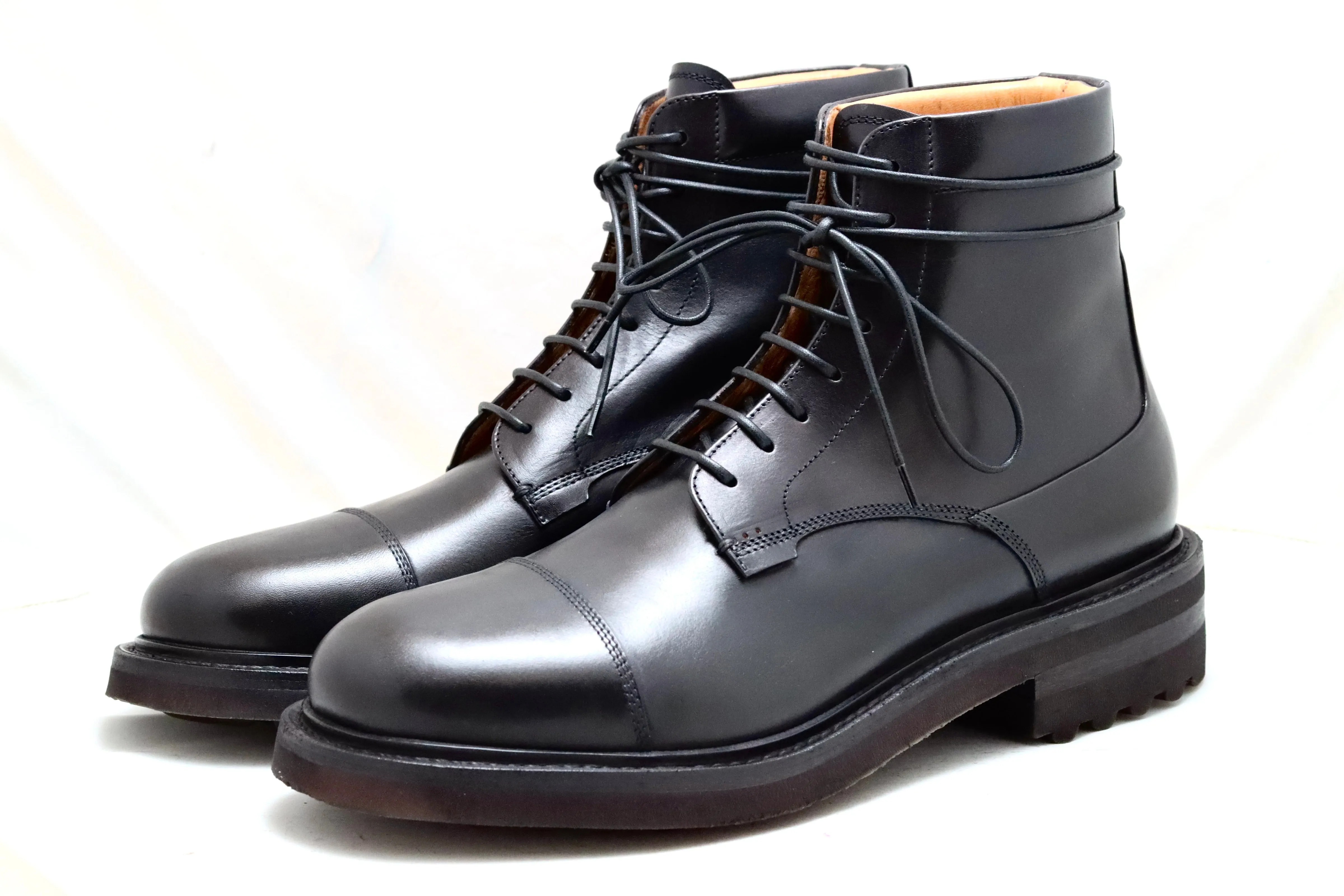 Toe cap derby boot 1  | Black | calf