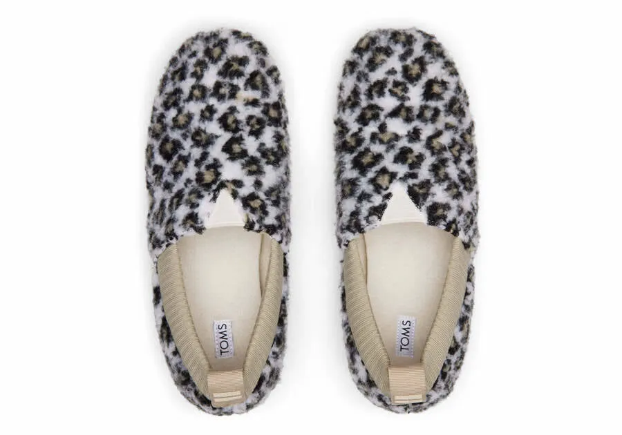 Toms Womens Alpargata Resident Egret Snow Leopard Fleece