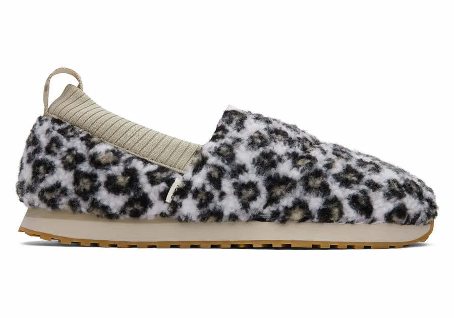 Toms Womens Alpargata Resident Egret Snow Leopard Fleece