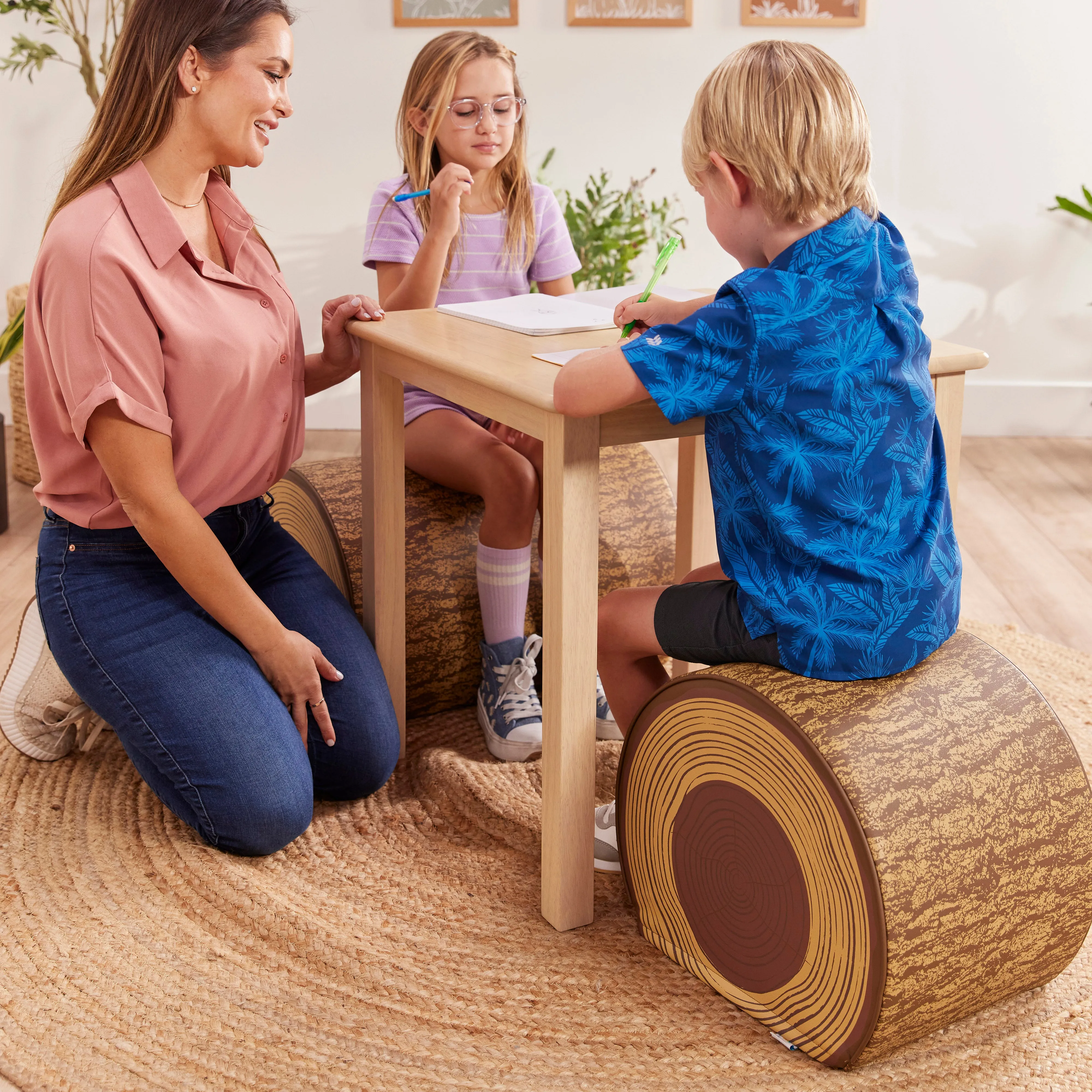 Tree Log Seat, 14in, Kids Bench