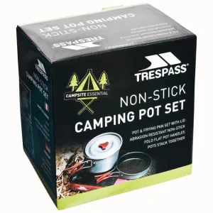 Trespass | Non Stick Camping Pot Frying Pan Set With Lid